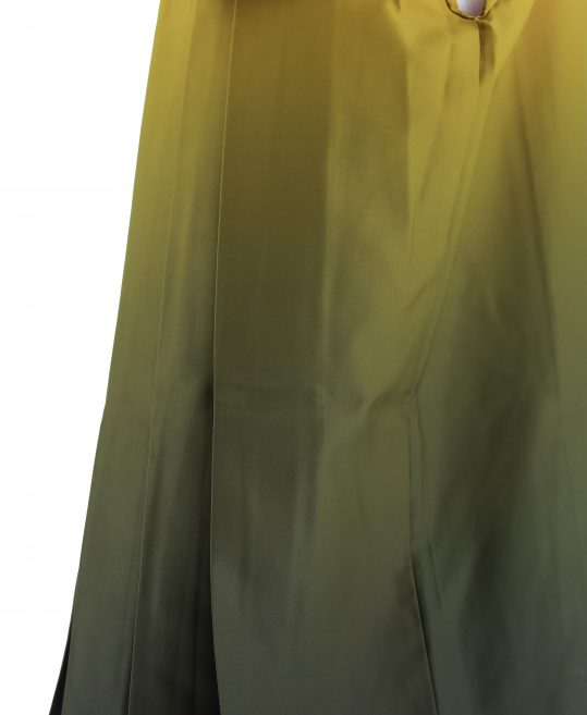 卒業式袴単品レンタル[無地]カラシ×緑のぼかし[身長143-147cm]No.533